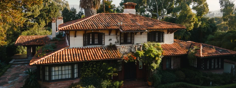 a stunning red tile roof adding charm and character to a traditional home.